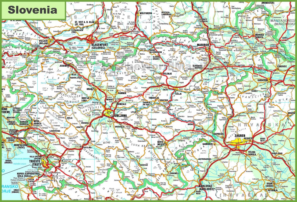 Karta detaljne Sloveniji