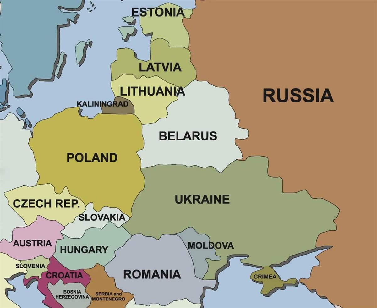 Karta Slovenije i susjednih zemalja