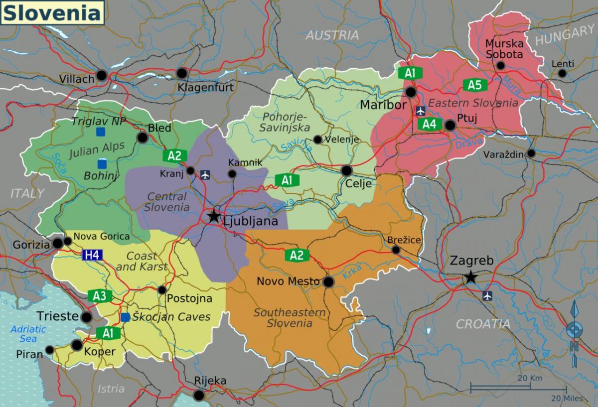 Slovenija karta zemlje
