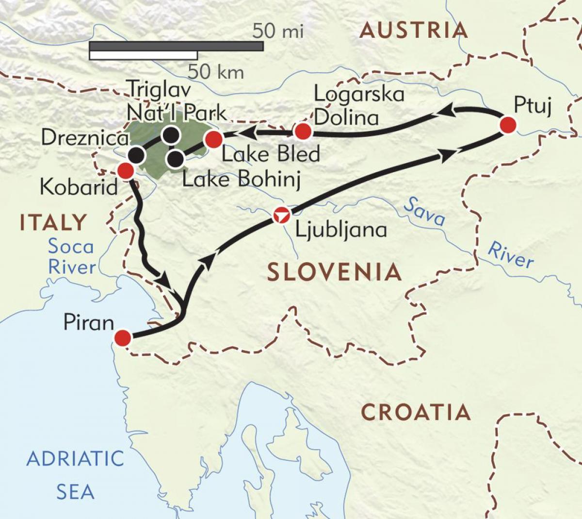 karta piran Slovenija