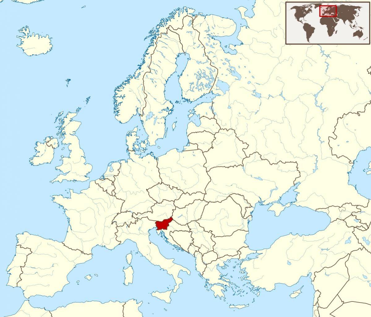 Lokacija Sloveniji na karti svijeta