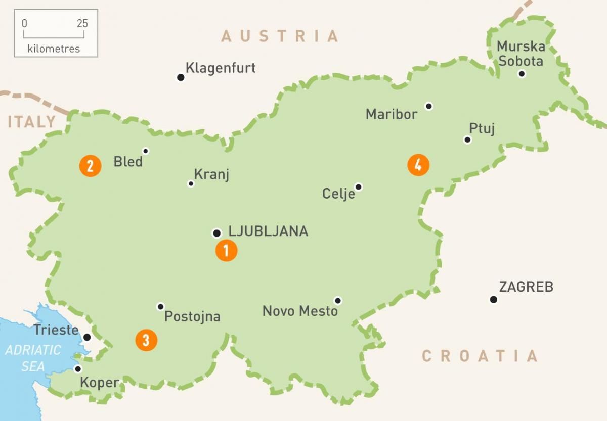 Karta regije u Sloveniji