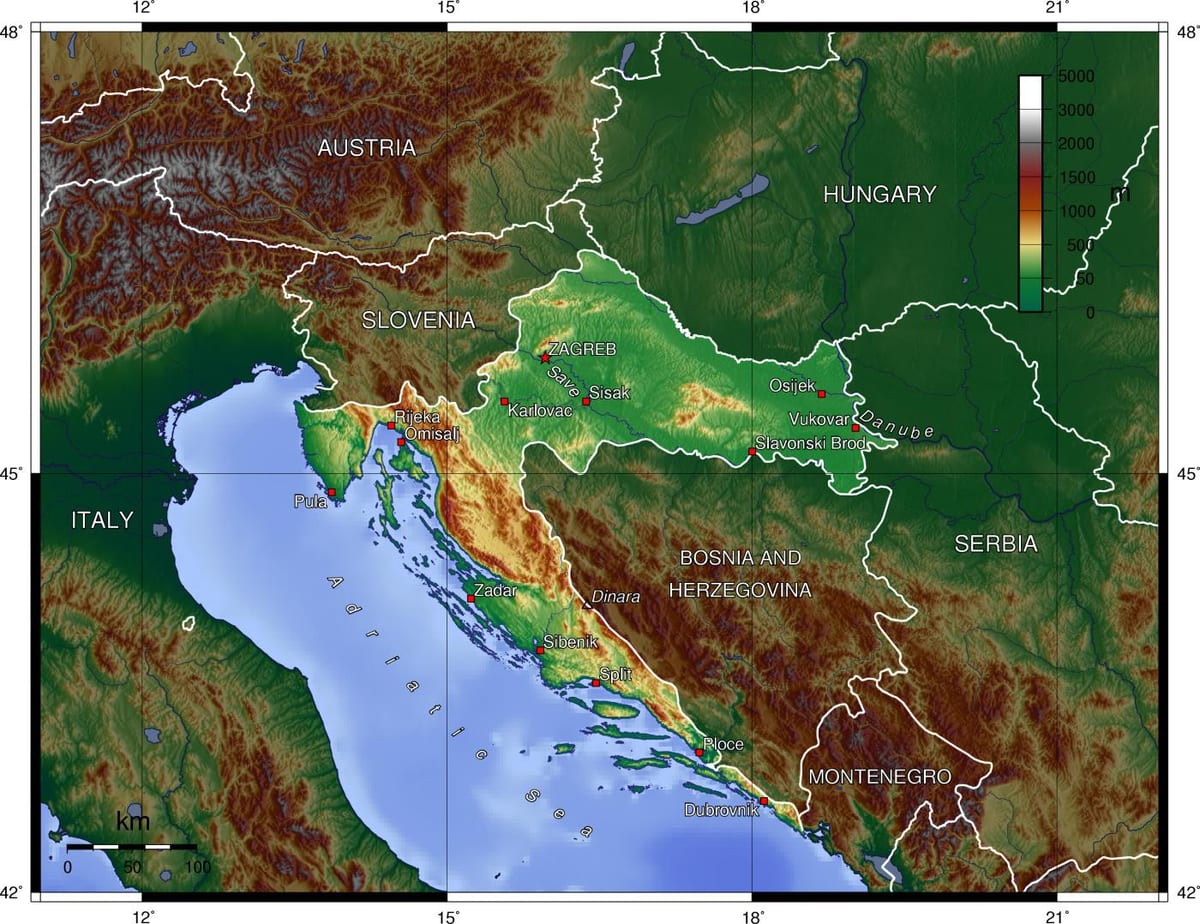 Topografski karta Slovenije