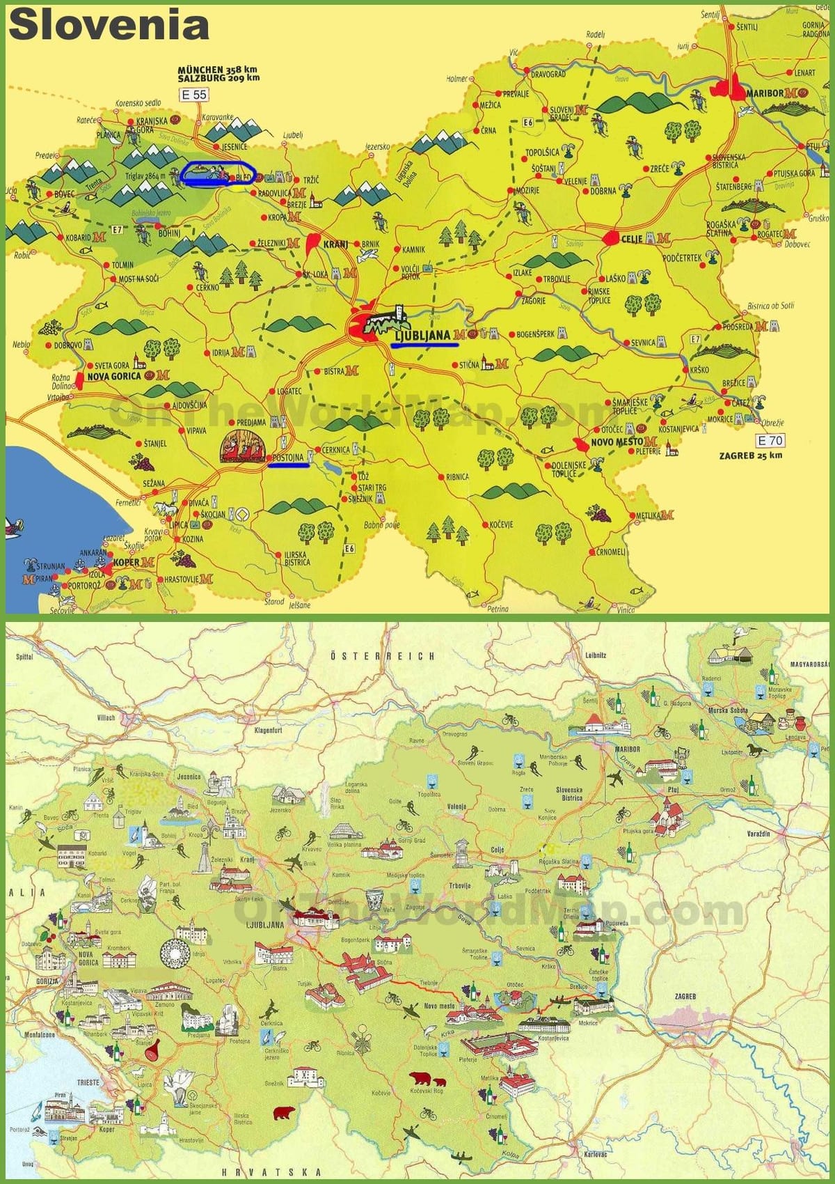 Slovenija turistička karta