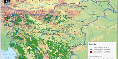 Karta pećina u Sloveniji