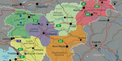 Karta Slovenije i susjednih zemalja